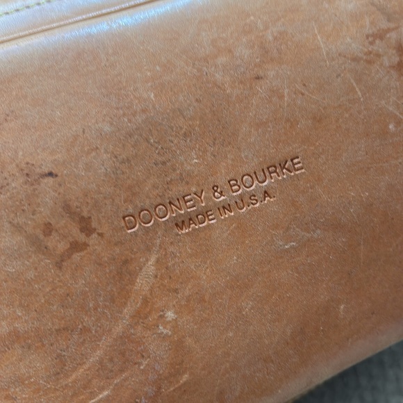 🦆Dooney & Bourke Classic Leather & Canvas Crossbody Satchel - Picture 9 of 12